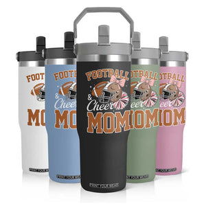 Funny Football And Cheer Mom Quote Flip Straw Tumbler Sports Season Gift TS12 Print Your Wear