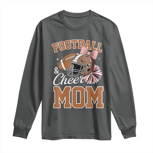 Funny Football And Cheer Mom Quote Long Sleeve Shirt Sports Season Gift TS12 Dark Heather Print Your Wear