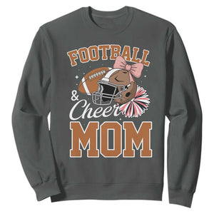 Funny Football And Cheer Mom Quote Sweatshirt Sports Season Gift TS12 Dark Heather Print Your Wear