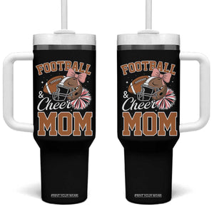 Funny Football And Cheer Mom Quote Tumbler With Handle Sports Season Gift TS12 One Size: 40 oz Black Print Your Wear
