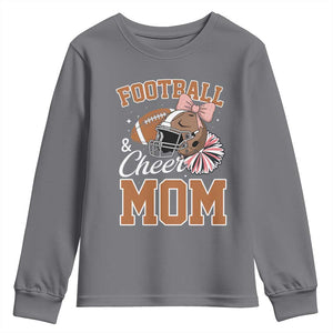 Funny Football And Cheer Mom Quote Youth Sweatshirt Sports Season Gift TS12 Charcoal Print Your Wear