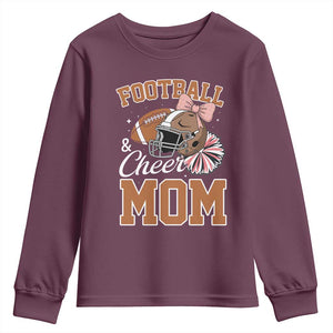 Funny Football And Cheer Mom Quote Youth Sweatshirt Sports Season Gift TS12 Maroon Print Your Wear
