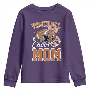 Funny Football And Cheer Mom Quote Youth Sweatshirt Sports Season Gift TS12 Purple Print Your Wear