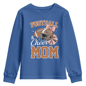 Funny Football And Cheer Mom Quote Youth Sweatshirt Sports Season Gift TS12 Royal Blue Print Your Wear