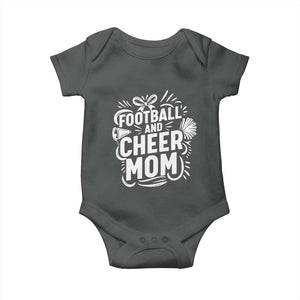 Football And Cheer Mom Quote Baby Onesie Team Supporter Gift Idea TS12 Dark Heather Print Your Wear