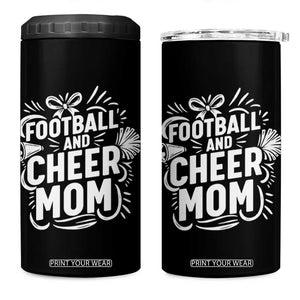 Football And Cheer Mom Quote 4 in 1 Can Cooler Tumbler Team Supporter Gift Idea TS12 One Size: 16 oz Black Print Your Wear