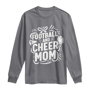 Football And Cheer Mom Quote Long Sleeve Shirt Team Supporter Gift Idea TS12 Charcoal Print Your Wear