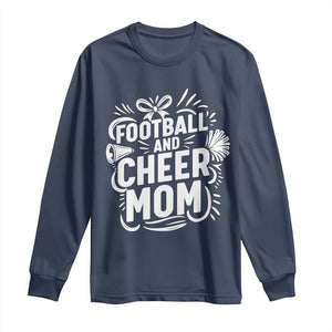 Football And Cheer Mom Quote Long Sleeve Shirt Team Supporter Gift Idea TS12 Navy Print Your Wear