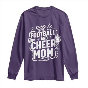 Football And Cheer Mom Quote Long Sleeve Shirt Team Supporter Gift Idea TS12 Purple Print Your Wear