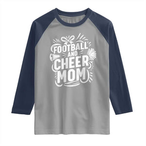 Football And Cheer Mom Quote Raglan Shirt Team Supporter Gift Idea TS12 Sport Gray Navy Print Your Wear