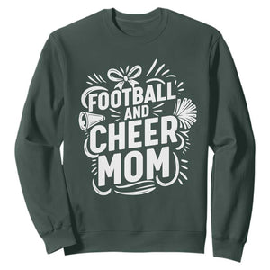 Football And Cheer Mom Quote Sweatshirt Team Supporter Gift Idea TS12 Dark Forest Green Print Your Wear