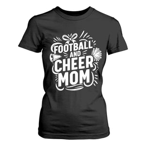 Football And Cheer Mom Quote T Shirt For Women Team Supporter Gift Idea TS12 Black Print Your Wear