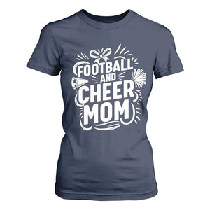 Football And Cheer Mom Quote T Shirt For Women Team Supporter Gift Idea TS12 Navy Print Your Wear