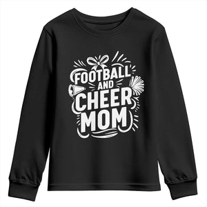 Football And Cheer Mom Quote Youth Sweatshirt Team Supporter Gift Idea TS12 Black Print Your Wear