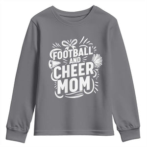 Football And Cheer Mom Quote Youth Sweatshirt Team Supporter Gift Idea TS12 Charcoal Print Your Wear