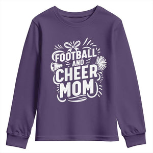 Football And Cheer Mom Quote Youth Sweatshirt Team Supporter Gift Idea TS12 Purple Print Your Wear