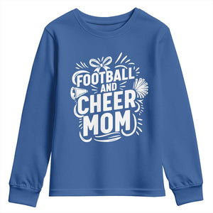 Football And Cheer Mom Quote Youth Sweatshirt Team Supporter Gift Idea TS12 Royal Blue Print Your Wear