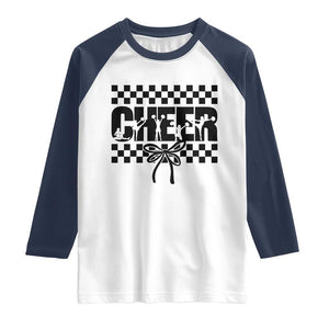 Proud Cheerleading Raglan Shirt Gift For Sports Season Supporters TS12 White Navy Print Your Wear
