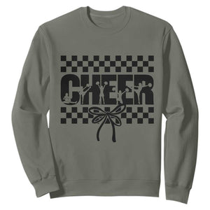 Proud Cheerleading Sweatshirt Gift For Sports Season Supporters TS12 Military Green Print Your Wear