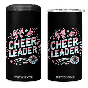 Proud Cheerleader Team 4 in 1 Can Cooler Tumbler Gift For Women Sports Fans TS12 One Size: 16 oz Black Print Your Wear