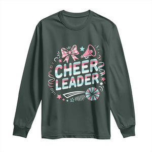 Proud Cheerleader Team Long Sleeve Shirt Gift For Women Sports Fans TS12 Dark Forest Green Print Your Wear
