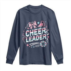 Proud Cheerleader Team Long Sleeve Shirt Gift For Women Sports Fans TS12 Navy Print Your Wear