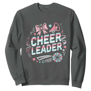 Proud Cheerleader Team Sweatshirt Gift For Women Sports Fans TS12 Dark Heather Print Your Wear