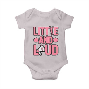 Little And Loud Quote Baby Onesie Cheerleader Girl Sports Gift TS12 Ice Gray Print Your Wear