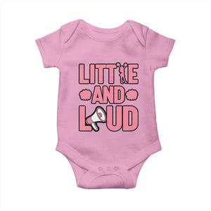 Little And Loud Quote Baby Onesie Cheerleader Girl Sports Gift TS12 Light Pink Print Your Wear