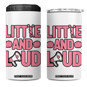 Little And Loud Quote 4 in 1 Can Cooler Tumbler Cheerleader Girl Sports Gift TS12 One Size: 16 oz White Print Your Wear