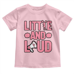 Little And Loud Quote Toddler T Shirt Cheerleader Girl Sports Gift TS12 Light Pink Print Your Wear