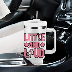 Little And Loud Quote Tumbler With Handle Cheerleader Girl Sports Gift TS12 Print Your Wear