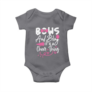Bows And Bling Its A Cheer Thing Baby Onesie Cheerleading Gift TS12 Charcoal Print Your Wear