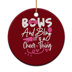 Bows And Bling Its A Cheer Thing Ceramic Ornament Cheerleading Gift TS12 1pc Red Print Your Wear