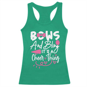 Bows And Bling Its A Cheer Thing Racerback Tank Top Cheerleading Gift TS12 Irish Green Print Your Wear