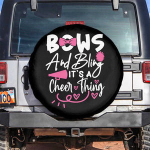Bows And Bling Its A Cheer Thing Spare Tire Cover Cheerleading Gift TS12 No hole Black Print Your Wear