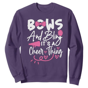 Bows And Bling Its A Cheer Thing Sweatshirt Cheerleading Gift TS12 Purple Print Your Wear