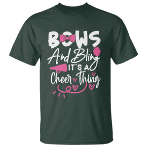 Bows And Bling Its A Cheer Thing T Shirt Cheerleading Gift TS12 Dark Forest Green Print Your Wear
