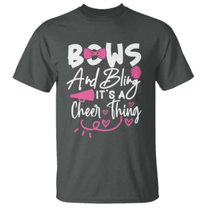 Bows And Bling Its A Cheer Thing T Shirt Cheerleading Gift TS12 Dark Heather Print Your Wear