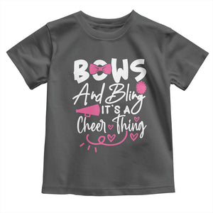 Bows And Bling Its A Cheer Thing Toddler T Shirt Cheerleading Gift TS12 Dark Heather Print Your Wear
