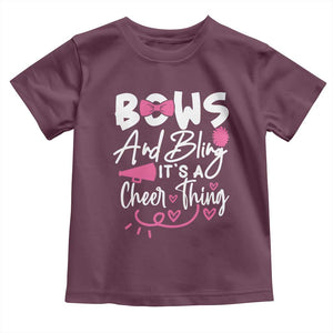 Bows And Bling Its A Cheer Thing Toddler T Shirt Cheerleading Gift TS12 Maroon Print Your Wear