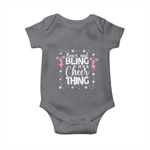 Bows And Bling Its A Cheer Thing Baby Onesie Cheer Mom And Cheerleader Gift TS12 Charcoal Print Your Wear
