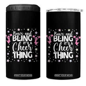 Bows And Bling Its A Cheer Thing 4 in 1 Can Cooler Tumbler Cheer Mom And Cheerleader Gift TS12 One Size: 16 oz Black Print Your Wear