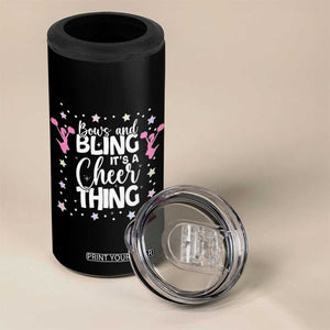 Bows And Bling Its A Cheer Thing 4 in 1 Can Cooler Tumbler Cheer Mom And Cheerleader Gift TS12 Print Your Wear