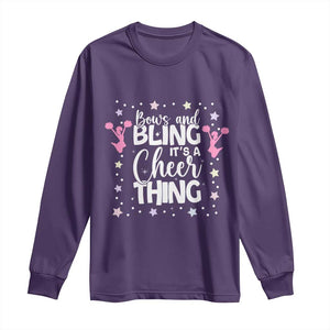Bows And Bling Its A Cheer Thing Long Sleeve Shirt Cheer Mom And Cheerleader Gift TS12 Purple Print Your Wear