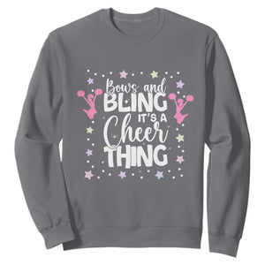 Bows And Bling Its A Cheer Thing Sweatshirt Cheer Mom And Cheerleader Gift TS12 Charcoal Print Your Wear