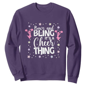 Bows And Bling Its A Cheer Thing Sweatshirt Cheer Mom And Cheerleader Gift TS12 Purple Print Your Wear