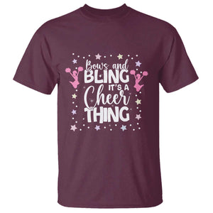 Bows And Bling Its A Cheer Thing T Shirt Cheer Mom And Cheerleader Gift TS12 Maroon Print Your Wear