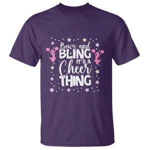 Bows And Bling Its A Cheer Thing T Shirt Cheer Mom And Cheerleader Gift TS12 Purple Print Your Wear