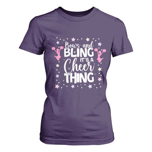 Bows And Bling Its A Cheer Thing T Shirt For Women Cheer Mom And Cheerleader Gift TS12 Purple Print Your Wear